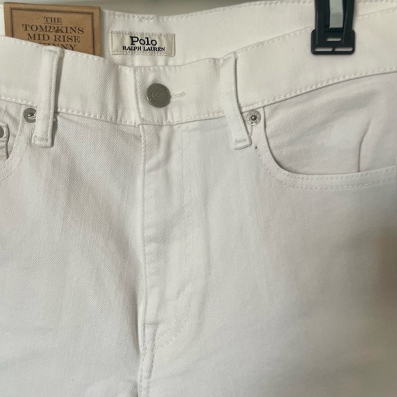 NWT Polo Ralph Lauren Womens The Tompkins Mid Rise Skinny Crop Jeans White Sz 29 - Picture 16 of 16
